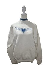 Top Stitch By Morning Sun Vintage Floral Embroidered Pullover Sweatshirt Women s