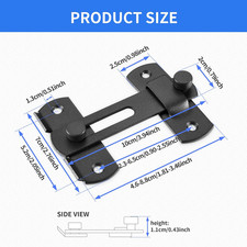 2 Pack 4 Inch Flip Latch Stainless Steel Gate Latches with Screws Bar Latch S...