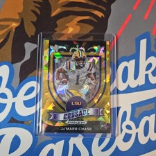 Ja'Marr Chase 2021 Panini Prizm Draft Picks Gold Ice Crusade #162 Rookie LSU