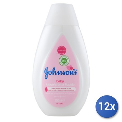 12x Bundle Johnsons Baby Creme Flüssig Milch 300 Ml. Rosa