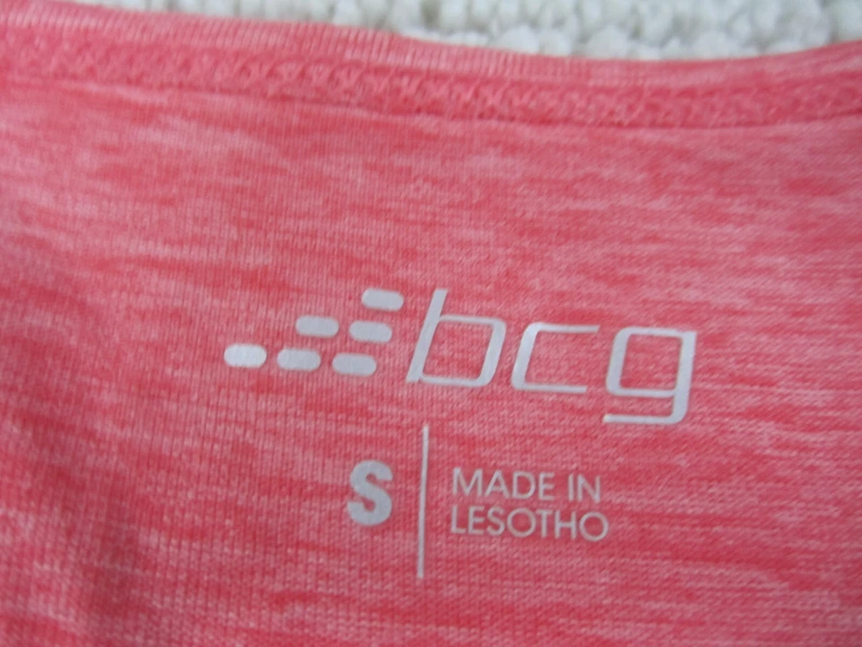 Camisa BCG para mujer pequeña rosa camiseta sin mangas cuello redondo atlética Foto 3 de 4