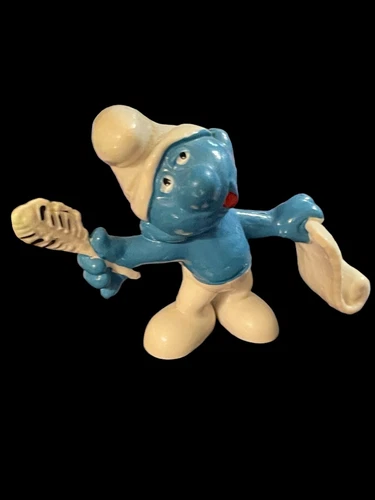 Smurfs Writer Smurf Poet Feather Pen Quill Vtg Figure Schleich Figurine