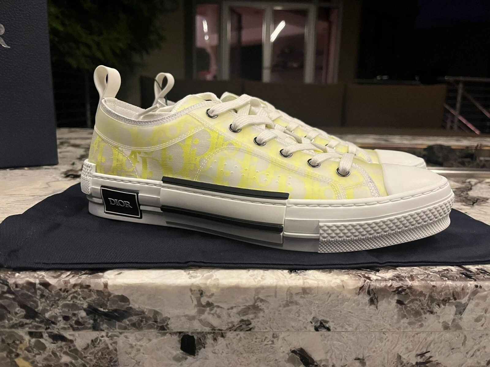 Baskets obliques Dior, B23 LT en jaune neuves avec étiquettes 43 IT