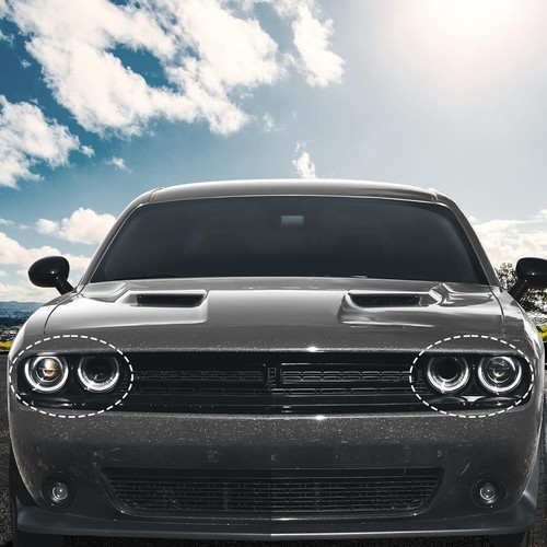 Passneger & Driver Front Headlight Bezel Lamp Cover for 15-21 Dodge Challenger - Picture 8 of 11