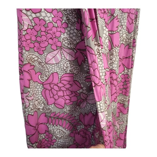 Vtg Kamehameha Hawaiian Dress Women Size SMALL Pink Floral Pake Muu Long Maxi - Picture 9 of 11