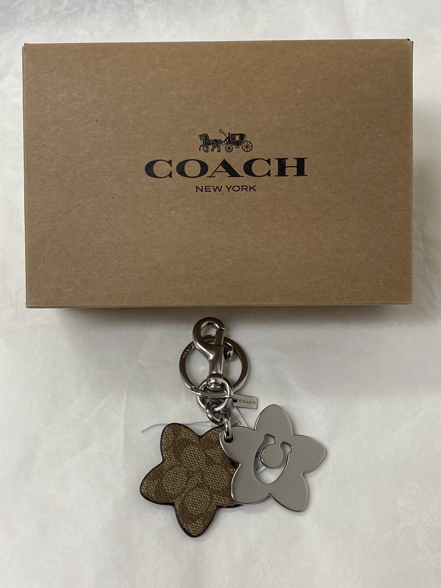 キーホルダー・キーリング COACH Signature l Wildflower Key Ring C4316 NEW COACH Signature Double Wildflower Key Ring/Bag Charm