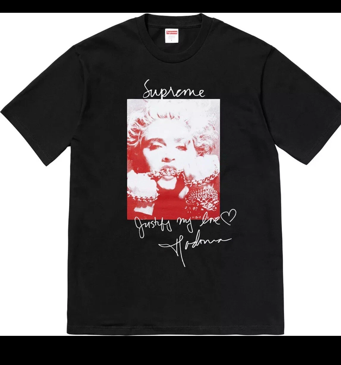 T shirt Supreme Madonna Justify My Love taille L noir