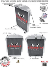 3 Row Western Champion Radiator for 1941 Chevrolet Master 85 V8 Conversion