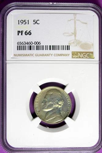 1951 - NGC PF66 JEFFERSON NICKEL!!  #B35406