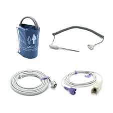 Welch Allyn Accessories Kit Bundle - Cuff, Double Hose, SpO2 Nellcor Oximax, Tem