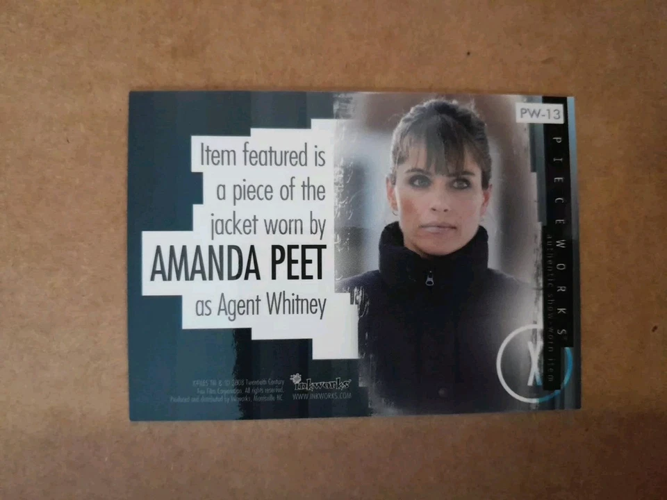 Amanda Peet Pieceworks Card The X Files I Want To Believe PW-13 Inkworks 2008 - Image 2 of 2