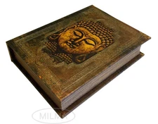 Buddha Book Box Decorative Leather Book Box Storage Secret Book