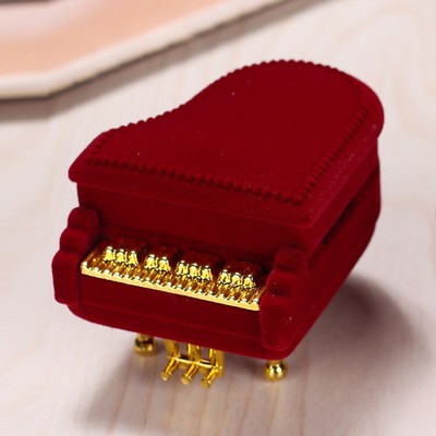 Piano Velvet Jewelry Box Wedding Ring Box Holder Earrings Necklace Display