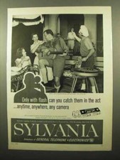 1961 Sylvania Blue Dot Flash bulbs Ad - Only With Flash