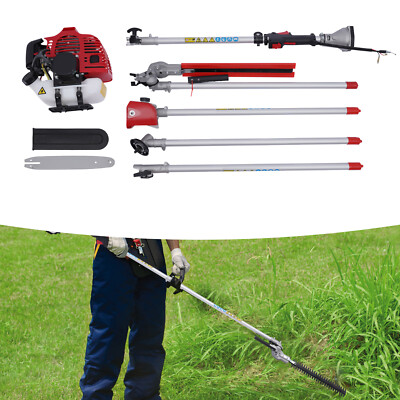 5in1 51.7 CC Petrol Hedge Trimmer Chainsaw Brush Cutter Gas for Tree Weed Garden