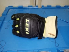 SINGLE GLOVE LEFT HAND Leki Wc Race Flex S Jr Glove, Black/Lemon, 5