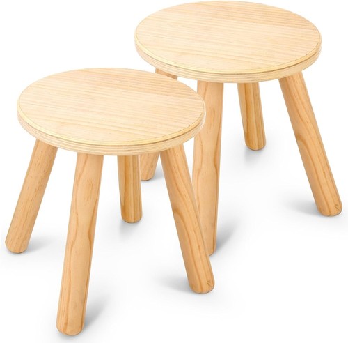 Heavy Duty Kids' Wooden Stools - 10 Inch Multi-Purpose Seating for Playrooms - Picture 3 of 8
