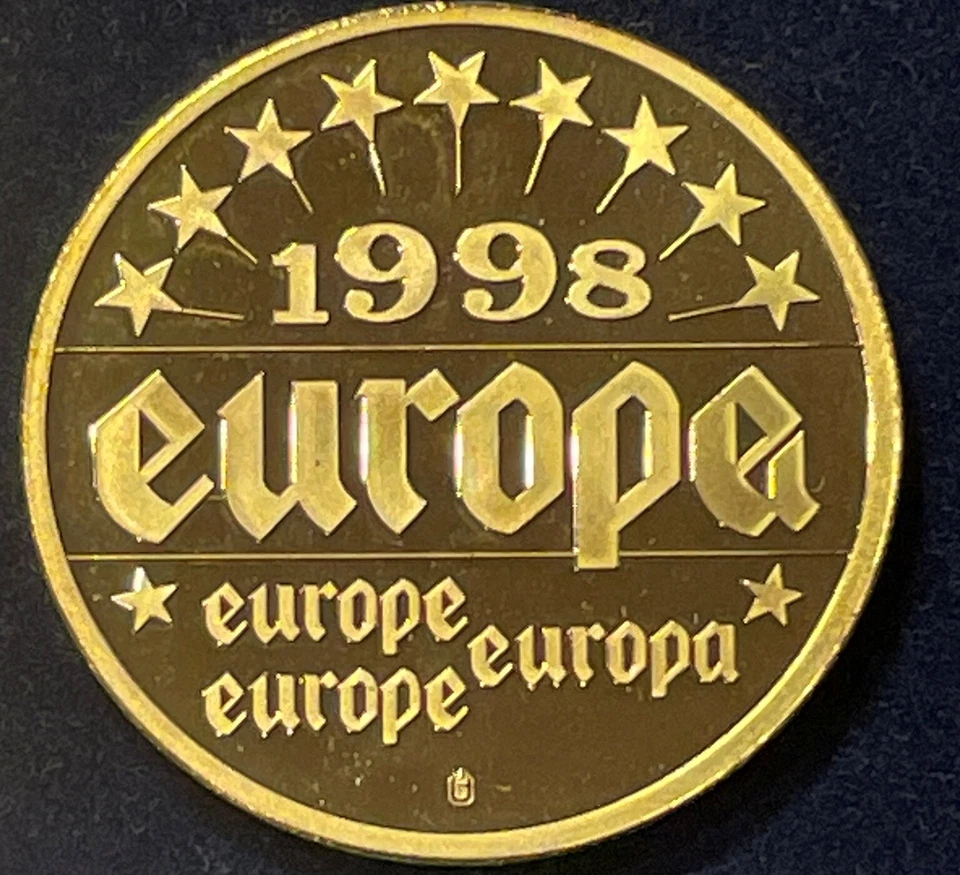 Europa 1998 Greece Konstantinos Simitis Gold Plated Cu Proof Enamel Medal w/CoA - Image 4 of 4