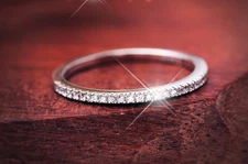 STACKABLE CZ STERLING SILVER ANIVERSARY WEDDING BAND SKINNY RING SIZE 1-15 S1853
