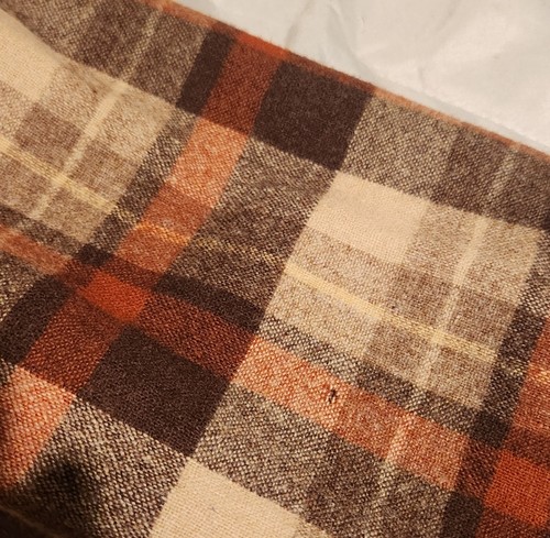 Vintage Pendleton Plaid 100% Virgin Wool Blazer Jacket Men's M Orange Brown - Picture 9 of 11