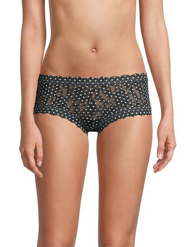 Hanky Panky SNOWFALL Black White Signature Lace Padded Bralette & Boyshort - L - Picture 6 of 9