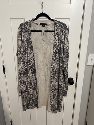Sanctuary Lenox Cardi Size M Snake Animal Print Longline Duster Cardigan  Sweater