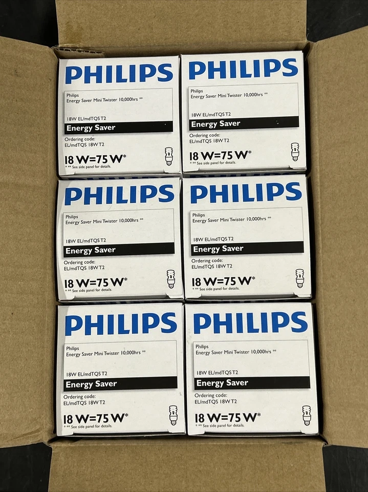 Philips - Mini Twister 18W Warm White Light 1250 Lumen - Pack Of 6 *Brand New* - Image 3 of 4