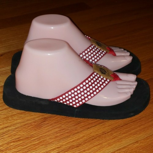 red yellow box flip flops