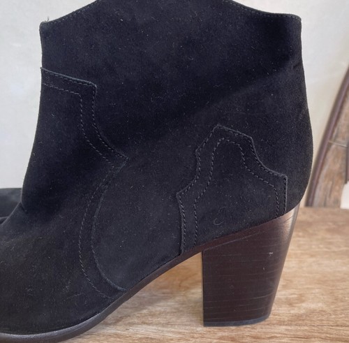 SAMBAG Black Glove Soft Suede Leather Lined Western Style Ankle Boots EU39 US8.5 - Picture 6 of 12