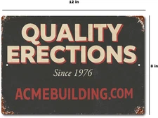 Funny Quality Erections Sign 12x8 Aluminum Vintage Look Man Cave Shop Decor