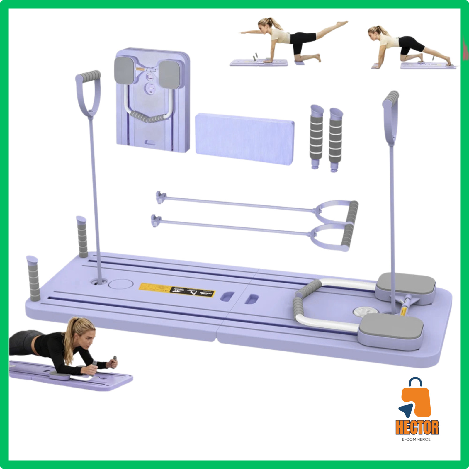 Planche Pilates Pliable Abdominale avec Rebond Automatique Matériel Fitness Corps Complet