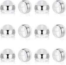 12 Pcs Silicone Flat Earring Backs for Studs Ear Wires Fish Hooks, Locking Secur