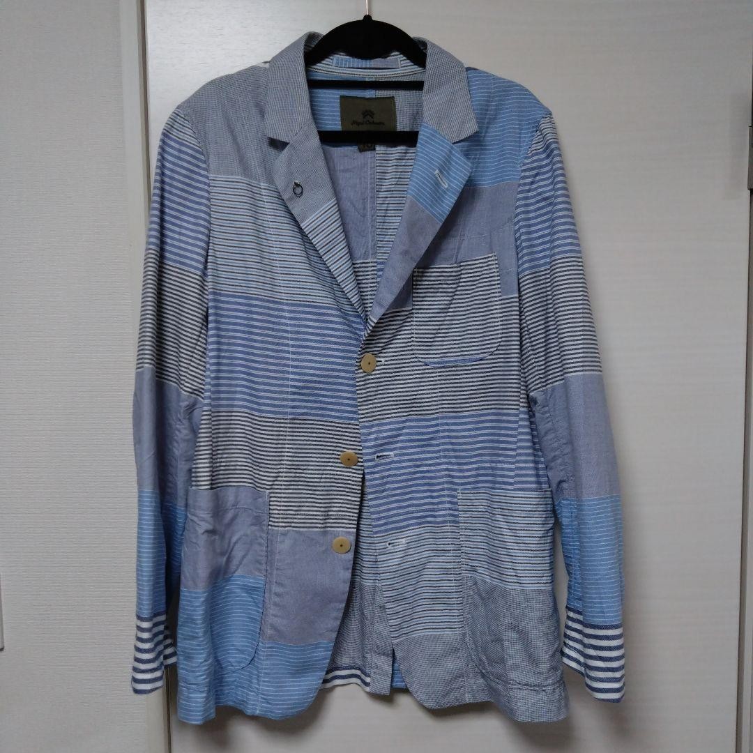 Nigel Cabourn Patchwork Summer Jacket Striped Cot… - image 1