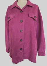 CDM Long Sleeve Fuchsia Corduroy Shirt Size M