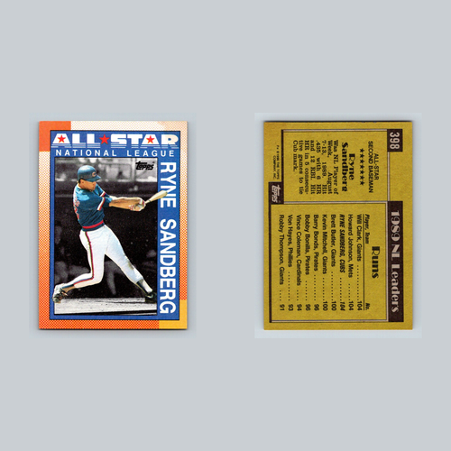 Lotto 9 carte Ryne Sandberg - Chicago Cubs HOF | MLB Legend | Topps Fleer altro - Foto 8 di 11
