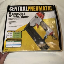 CENTRAL PNEUMATIC 18 Gauge 2-in-1 Air Nailer / Stapler #68019 * NEW In Box
