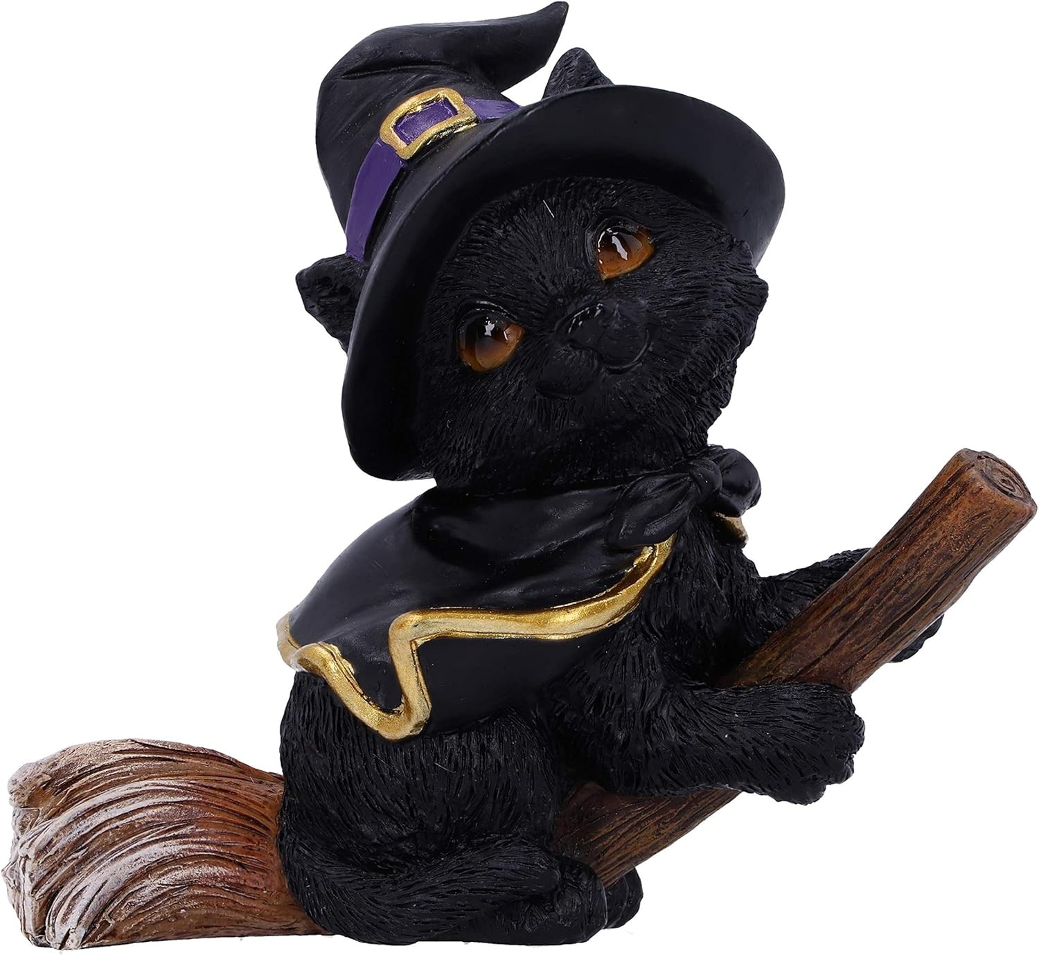 Nemesis Now Tabitha Small Witches Familiar Black Cat and Broomstick Figurine, 1