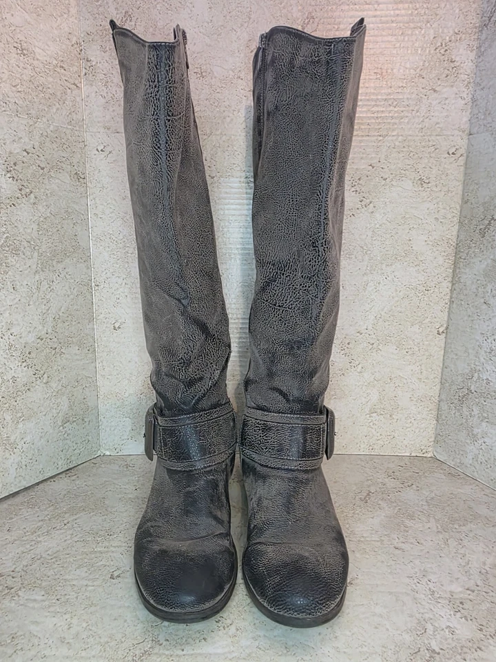 Torrid колена езды загрузки женщин Sz 9 широкая пряжка акцент эластичный задней стороне молнии - Изображение 2 из 4