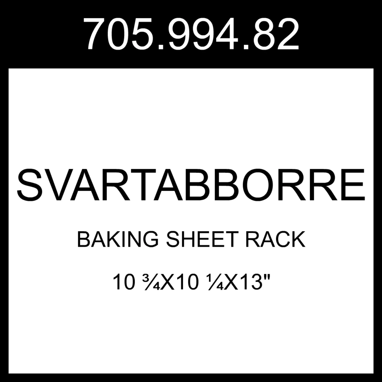 IKEA SVARTABBORRE Baking Sheet Rack Foldable Black 10 ¾x10 ¼x13" 705.994.82