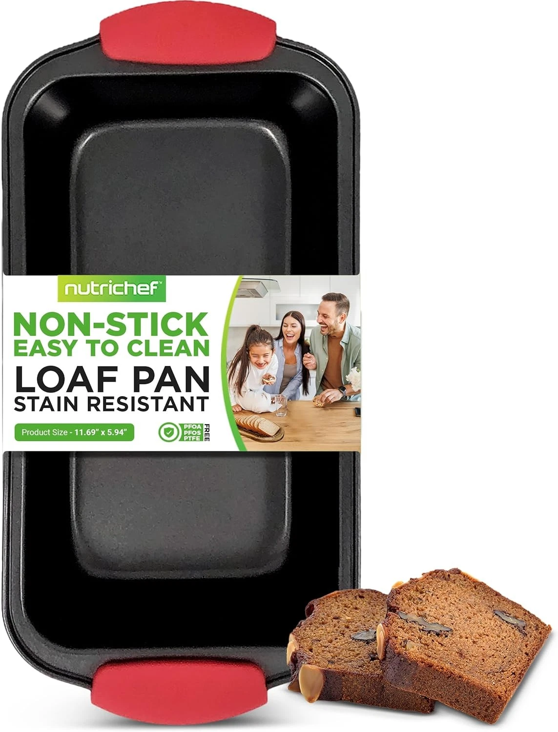Non-Stick Bread Loaf Pan Premium Carbon Steel Banana Bread Pan w/Silicone