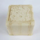 Antique Art Deco Celluloid Dark Green Velvet-Lined Double Ring Jewelry Box