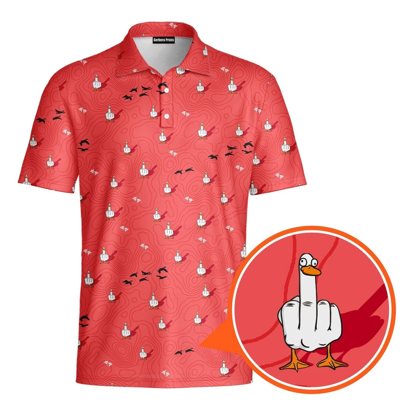 Duck You Men's Performance Golf Polo Shirt for Men