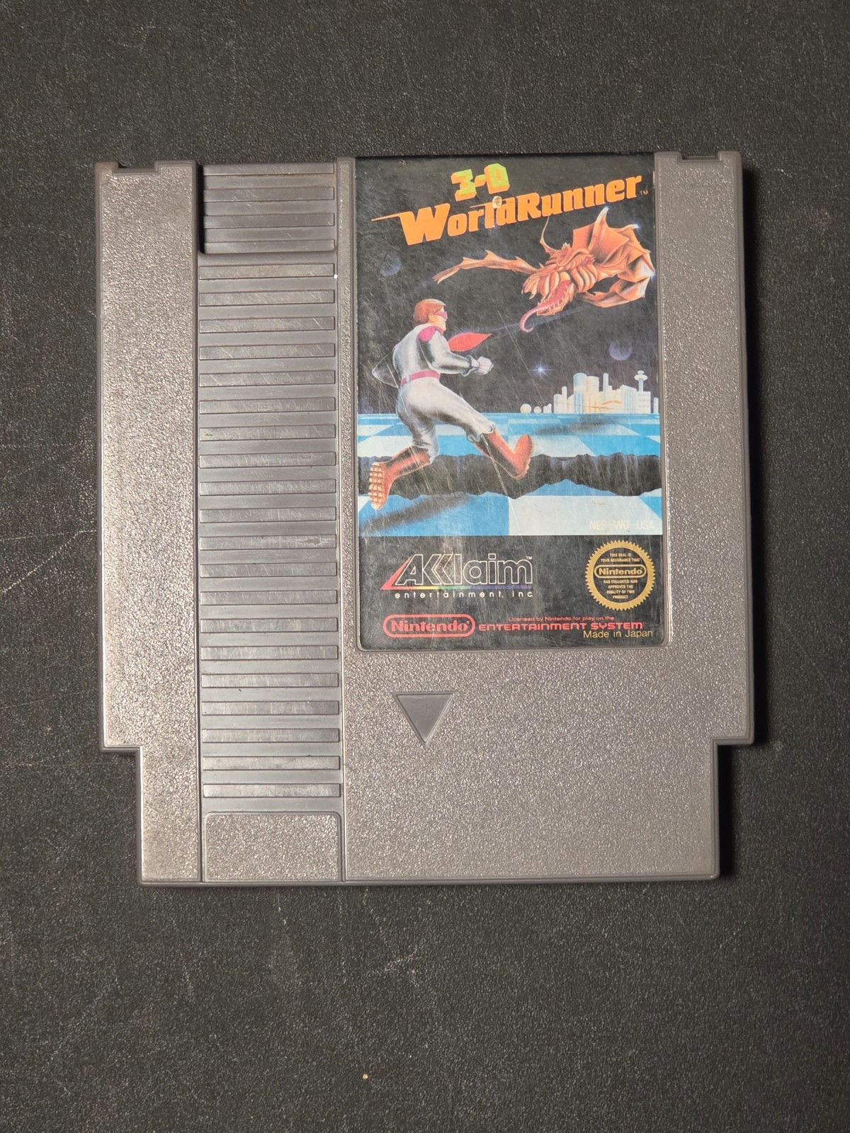 Retro Original Nintendo NES 3-D WorldRunner Authentic Game - Tested and Working