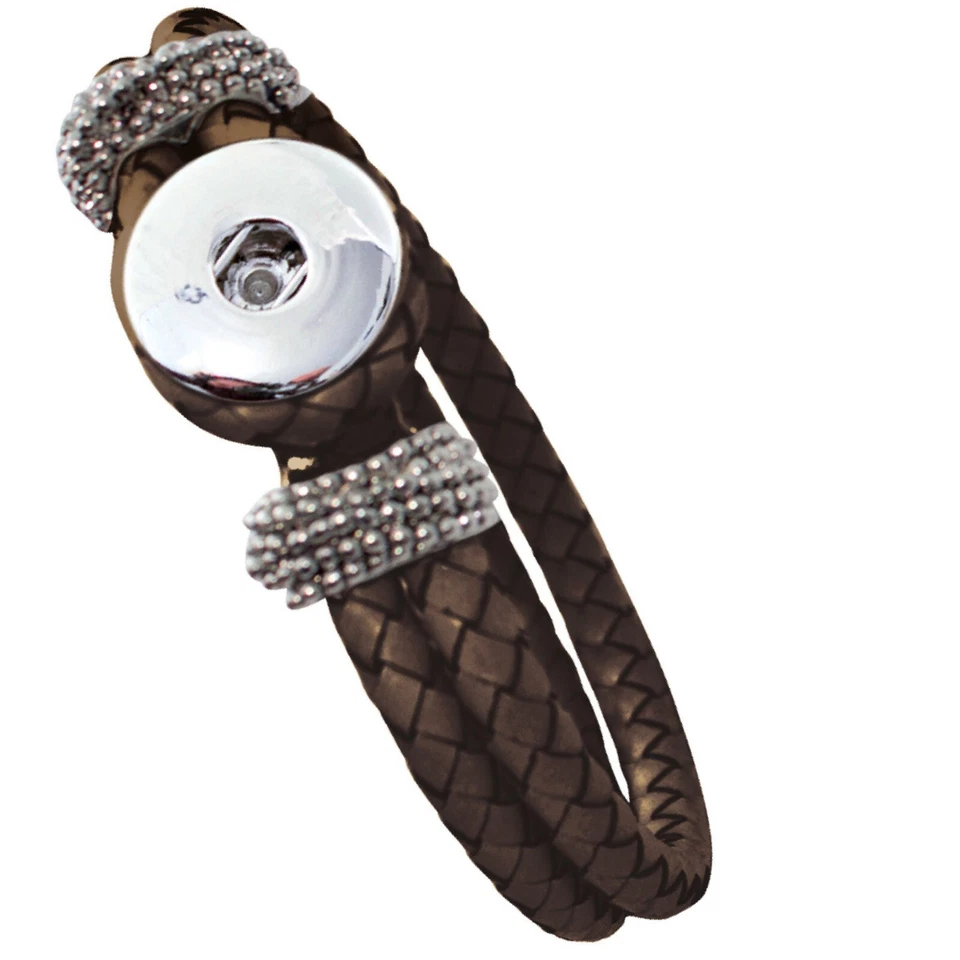 4er Set Armbände aus geflochtenen Leder mit einem Clickbutton - Bild 2 von 3