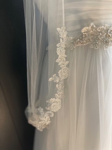 David's Bridal 16W Ivory Strapless Sweetheart Tulle Wedding Dress STYLE# WG3802 - Picture 9 of 24