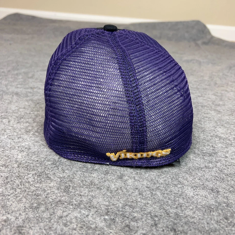 Minnesota Vikings Mens Hat One Size Flex Black Purple Trucker Cap Football NFL - Image 3 of 4