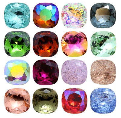AUREA Crystals A4470 Round Square Strass Steine Kristalle viel Farben