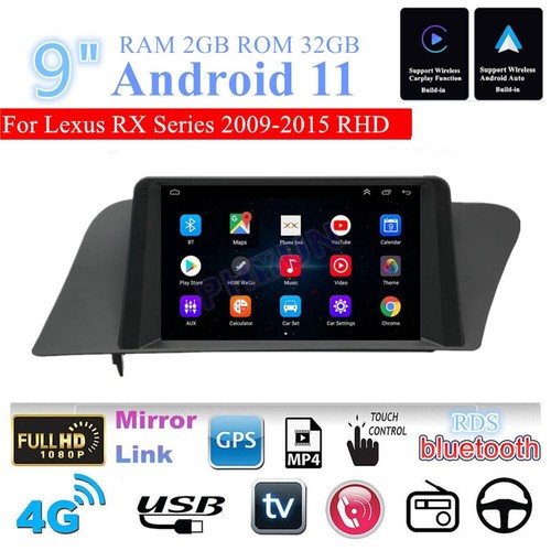 9'' Android 11 2+32GB Car Stereo Radio GPS Nav For Lexus RX Series 2009-2015 RHD
