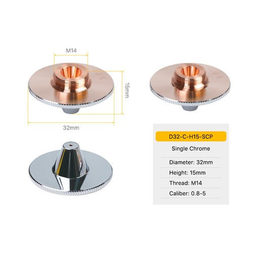 Faser Laser Düse einlagig verchromt Dia.32mm für Raytools Laserhead - Bild 12 von 15