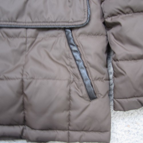 Cole Haan Jacket Mens XL Brown Quilted Puffer Fleece Lined Full Zip Pockets Work - Picture 3 of 12